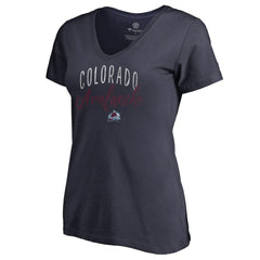 Colorado Avalanche Women's Graceful V-Neck T-Shirt - Navy | US 3088736