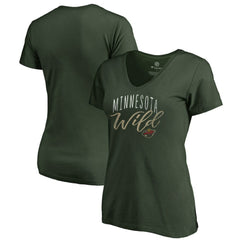 Minnesota Wild Women's Graceful V-Neck T-Shirt - Green | US 3088743