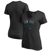 San Jose Sharks Women's Graceful V-Neck T-Shirt - Black | US 3088752