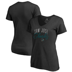 San Jose Sharks Women's Graceful V-Neck T-Shirt - Black | US 3088752