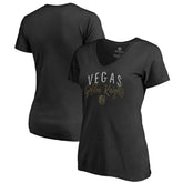 Vegas Golden Knights Women's Graceful V-Neck T-Shirt - Black | US 3088757