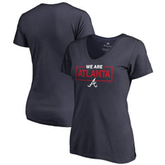 Atlanta Braves Women's We Are Icon V-Neck T-Shirt - Navy T-shirts