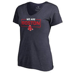 Boston Red Sox Women's We Are Icon V-Neck T-Shirt - Navy T-shirts