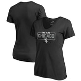 Chicago White Sox Women's We Are Icon V-Neck T-Shirt - Black T-shirts