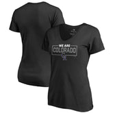 Colorado Rockies Women's We Are Icon V-Neck T-Shirt - Black T-shirts