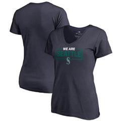 Seattle Mariners Women's We Are Icon V-Neck T-Shirt - Navy T-shirts