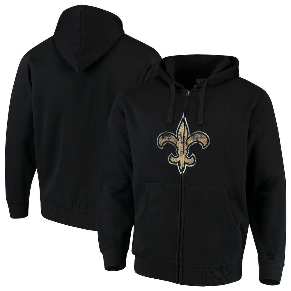 New Orleans Saints G-III Sports by Carl Banks Primary Logo Full-Zip Hoodie - Black Hoodies