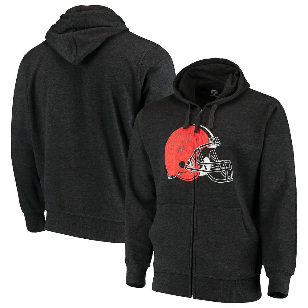Cleveland Browns G-III Sports by Carl Banks Primary Logo Full-Zip Hoodie - Charcoal Hoodies