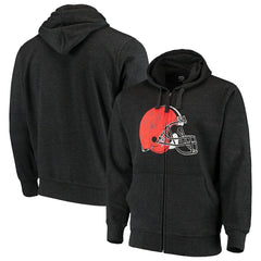 Cleveland Browns G-III Sports by Carl Banks Primary Logo Full-Zip Hoodie - Charcoal Hoodies