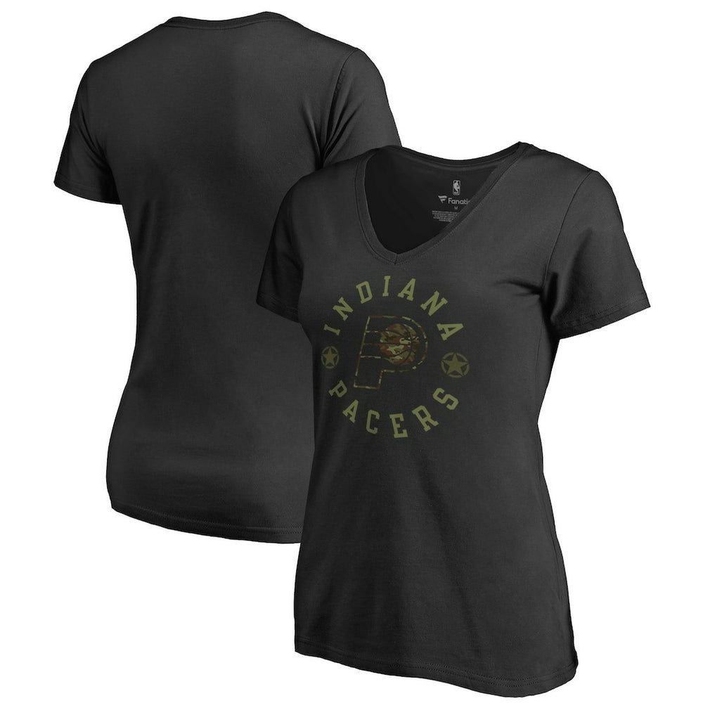 Indiana Pacers Women's Liberty V-Neck T-Shirt Black