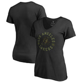 Los Angeles Lakers Women's Liberty V-Neck T-Shirt Black outlet