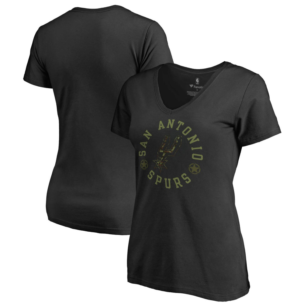 San Antonio Spurs Women's Liberty V-Neck T-Shirt Black