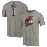 Portland Trail Blazers Greatest Dad Tri-Blend T-Shirt Gray