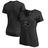 New Orleans Pelicans Women's Cloak Camo V-Neck T-Shirt Black