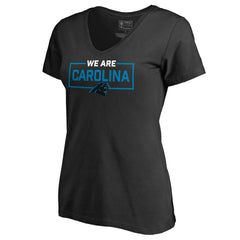 Carolina Panthers Women's We Are Icon V-Neck T-Shirt - Black T-shirts