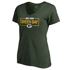 Green Bay Packers Women's We Are Icon V-Neck T-Shirt - Green T-shirts