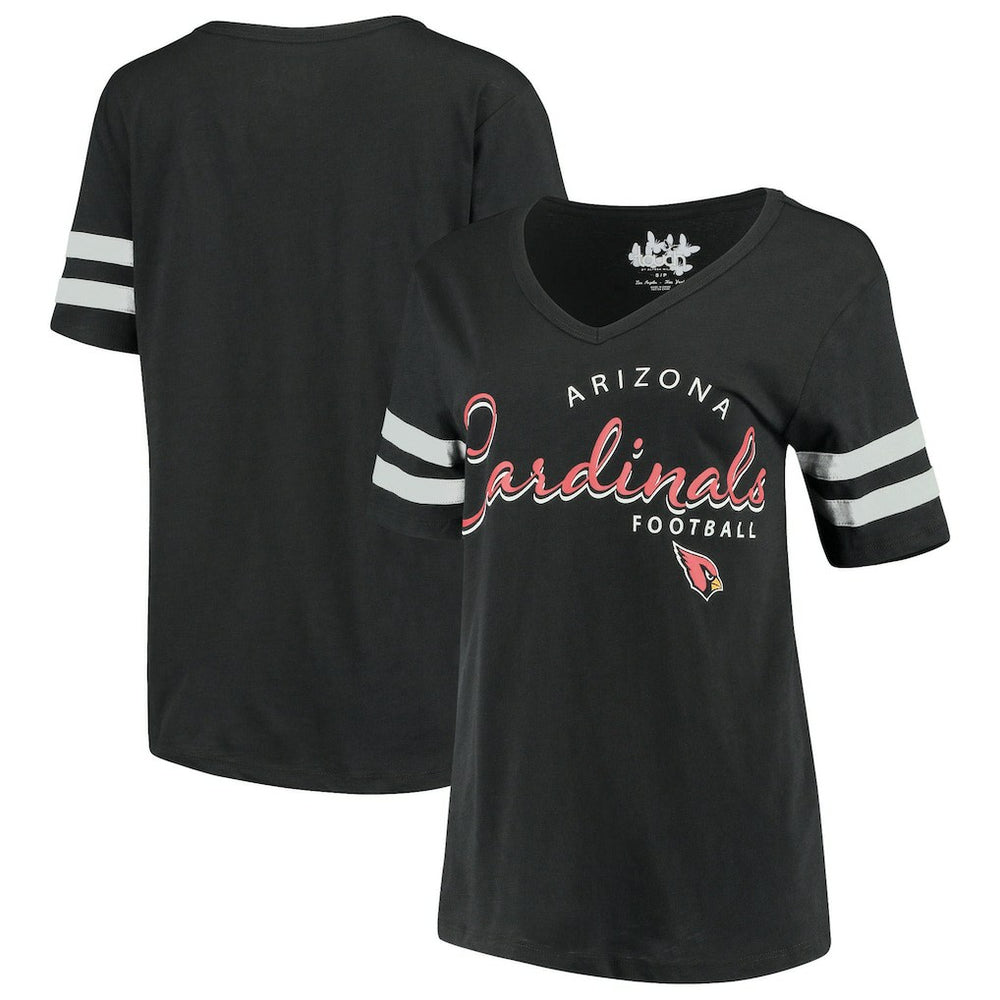 Arizona Cardinals Touch Women's Triple Play V-Neck T-Shirt - Black T-shirts