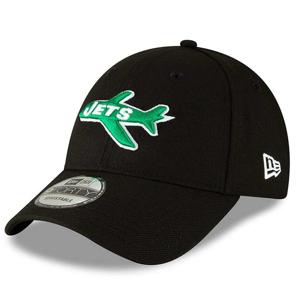 New York Jets New Era The League Throwback 9FORTY Adjustable Hat - Black Hats