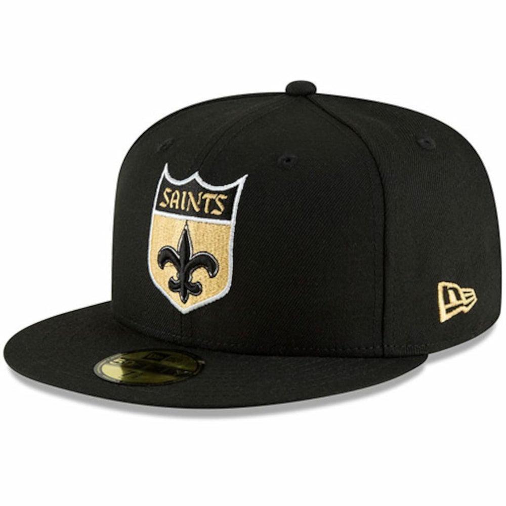 New Orleans Saints New Era Omaha Throwback 59FIFTY Fitted Hat - Black Hats