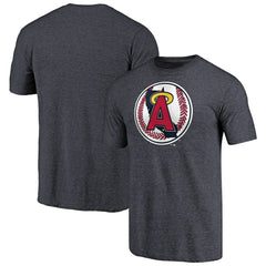 California Angels Cooperstown Collection Forbes Tri-Blend T-Shirt - Heathered Navy T-shirts