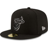 Miami Heat Black & White Logo 59FIFTY Fitted Hat Black - New Era outlet