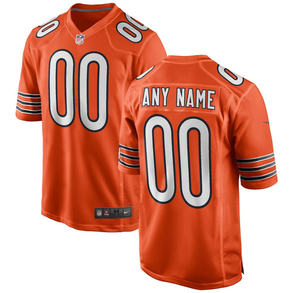 Chicago Bears Youth Alternate Custom Game Jersey - Orange Jerseys