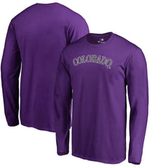 Colorado Rockies Team Wordmark Long Sleeve T-Shirt - Purple T-shirts