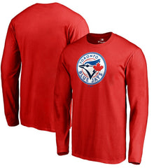 Toronto Blue Jays Team Wordmark Long Sleeve T-Shirt - Red T-shirts