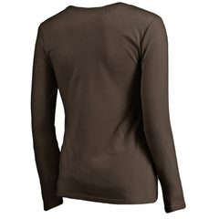 San Diego Padres Women's Cooperstown Collection Forbes Long Sleeve V-Neck T-Shirt - Brown T-shirts