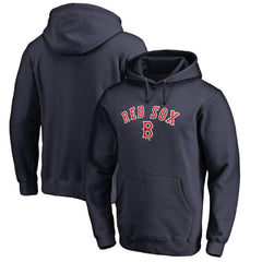 Boston Red Sox Vintage Cooperstown Collection Wahconah Fitted Pullover Hoodie - Navy Hoodies