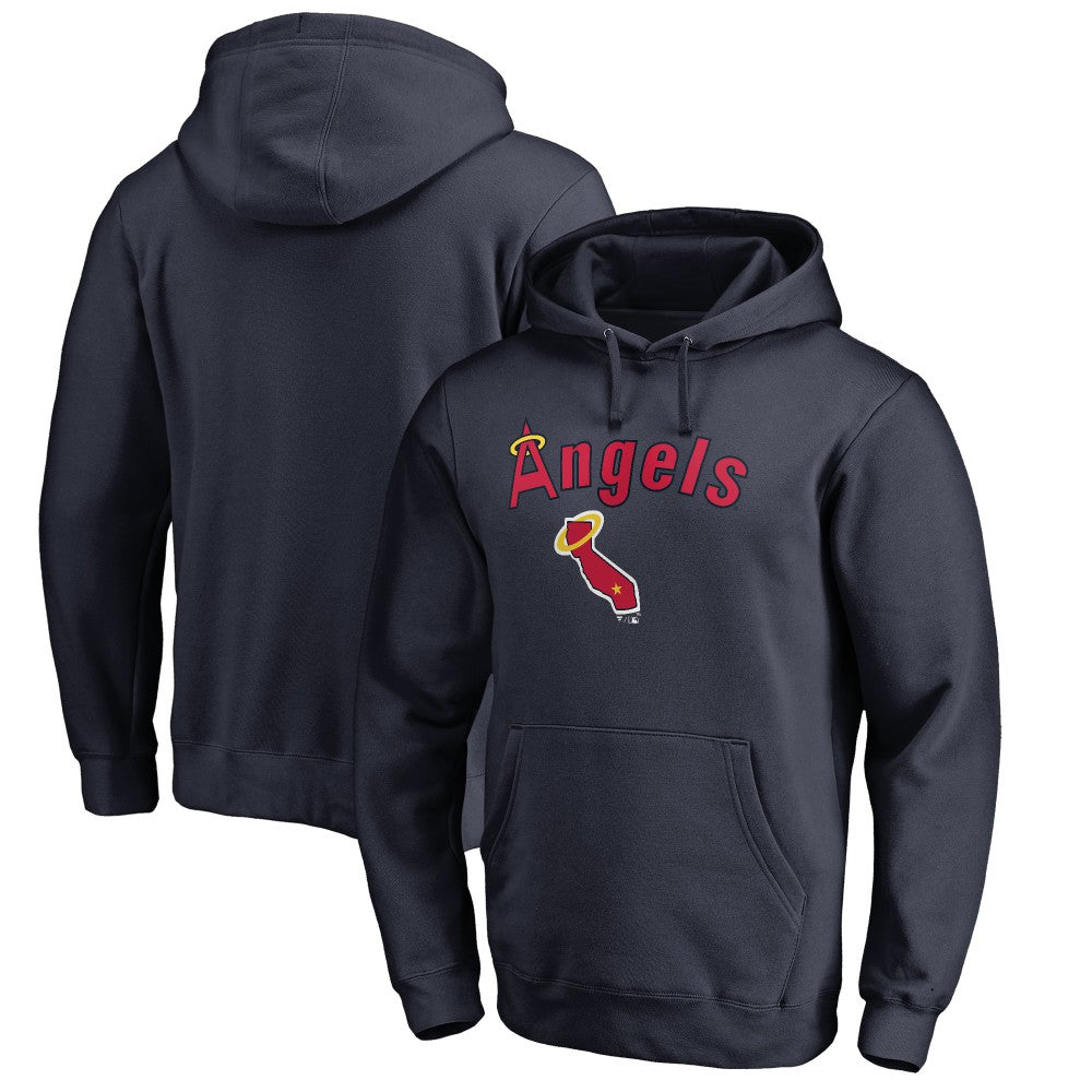 Los Angeles Angels Vintage Cooperstown Collection Wahconah Fitted Pullover Hoodie - Navy Hoodies