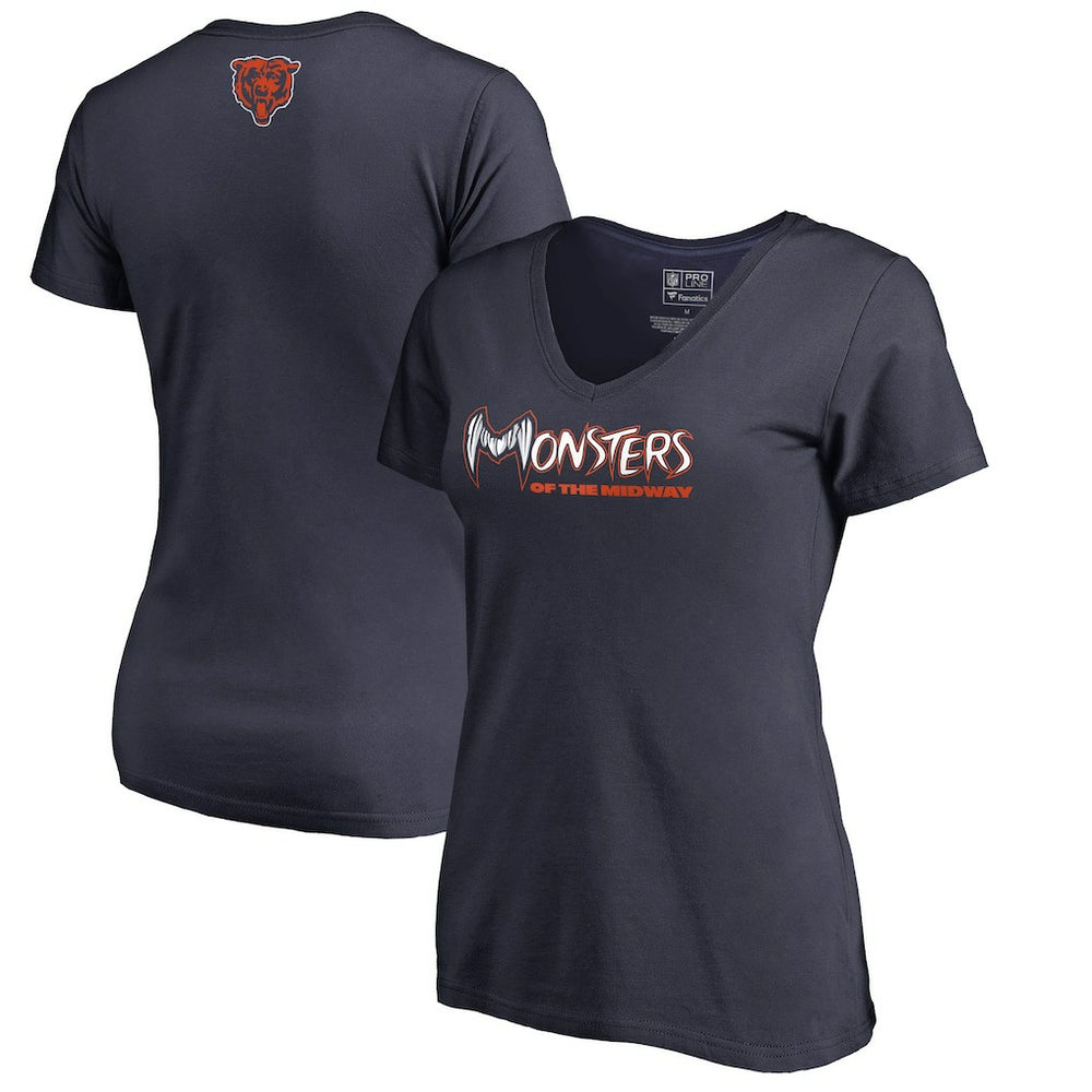 Chicago Bears Women's Monsters V-Neck T-Shirt - Navy T-shirts