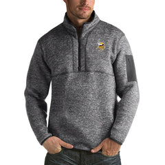 Minnesota Vikings Antigua Fortune Big & Tall Quarter-Zip Pullover Jacket - Charcoal Pullover