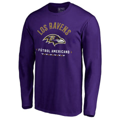 Baltimore Ravens Futbol Americano Long Sleeve T-Shirt - Purple T-shirts