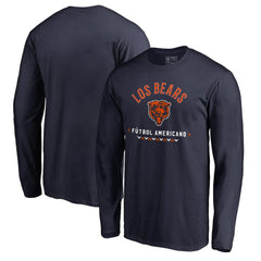 Chicago Bears Futbol Americano Long Sleeve T-Shirt - Navy T-shirts