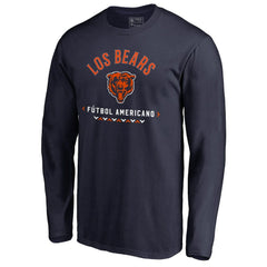 Chicago Bears Futbol Americano Long Sleeve T-Shirt - Navy T-shirts