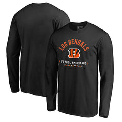 Cincinnati Bengals Futbol Americano Long Sleeve T-Shirt - Black T-shirts