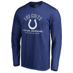 Indianapolis Colts Futbol Americano Long Sleeve T-Shirt - Royal T-shirts