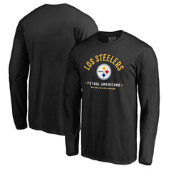 Pittsburgh Steelers Futbol Americano Long Sleeve T-Shirt - Black T-shirts