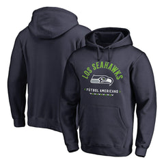 Seattle Seahawks Futbol Americano Pullover Hoodie - College Navy Hoodies