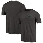 Dallas Stars Primary Logo Left Chest Distressed Tri-Blend T-Shirt - Black | US 3254339