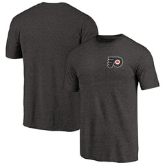 Philadelphia Flyers Primary Logo Left Chest Distressed Tri-Blend T-Shirt - Black | US 3254350