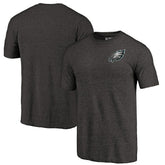 Philadelphia Eagles Primary Logo Left Chest Distressed Tri-Blend T-Shirt - Heathered Black T-shirts