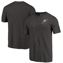Philadelphia Eagles Primary Logo Left Chest Distressed Tri-Blend T-Shirt - Heathered Black T-shirts