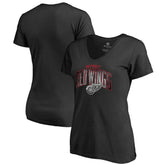 Detroit Red Wings Women's Arch Smoke V-Neck T-Shirt - Black | US 3255553