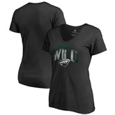 Minnesota Wild Women's Arch Smoke V-Neck T-Shirt - Black | US 3255557