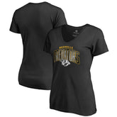 Nashville Predators Women's Arch Smoke V-Neck T-Shirt - Black | US 3255559