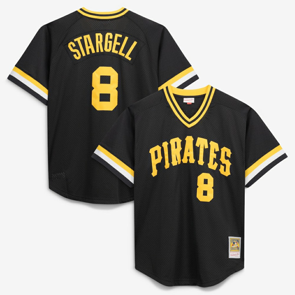 Willie Stargell Pittsburgh Pirates Mitchell & Ness Cooperstown Collection Big & Tall Mesh Batting Practice Jersey - Black Jerseys