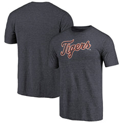 Detroit Tigers Team Wordmark Tri-Blend T-Shirt - Navy T-shirts