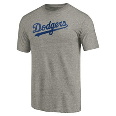 Los Angeles Dodgers Team Wordmark Tri-Blend T-Shirt - Gray T-shirts